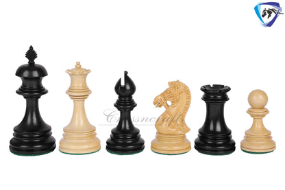 4.4" Luxury Staunton Ebony wood Chess pieces Set-ANDERSON Bridled Knight+ 21" Ebonywood chess board + Storage box for chess pieces.
