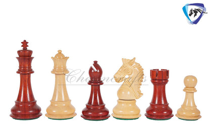 4.5" Bud Rosewood staunton chess pieces set BRIDLE SERIES Weighted w/ extra queens.