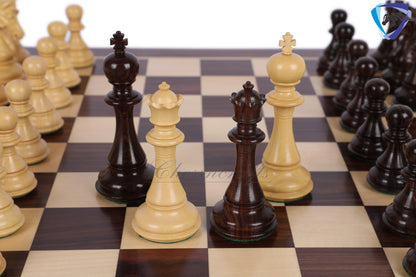 4.5" Luxury Staunton Rosewood Chess pieces Set- SPARTAN series + 21" Rosewood chess board(55MM) + Leatherette storage box for chess men