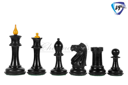 4.5" Ebonywood Chess Pieces set with Antiqued Boxwood 1940 Soviet Reproduced Club Chess pieces Triple weighted- Vintage Chess set-Chess Gift