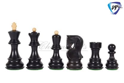 4" Russian Zagreb Chess Pieces Set in Golden Rosewood (Sheesham) / Ebonized Boxwood(black) & Boxwood Weighted  2 Extra Queens Reproduced