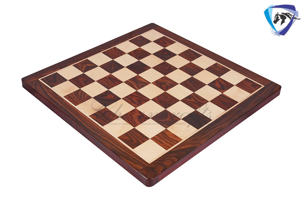 19" Rosewood & Maple wood chess board Square corners and edges Super fine smooth polish FIDE Chess board