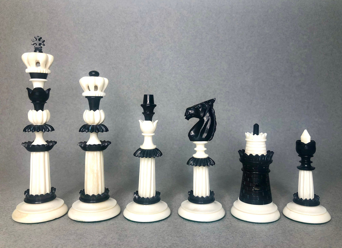 COMBO 6" Camel bone chess set hand carved unique collector vintage chess pieces- LUXURY FLOWER Chess Pieces Set + 21" Maplewood Chess Board.