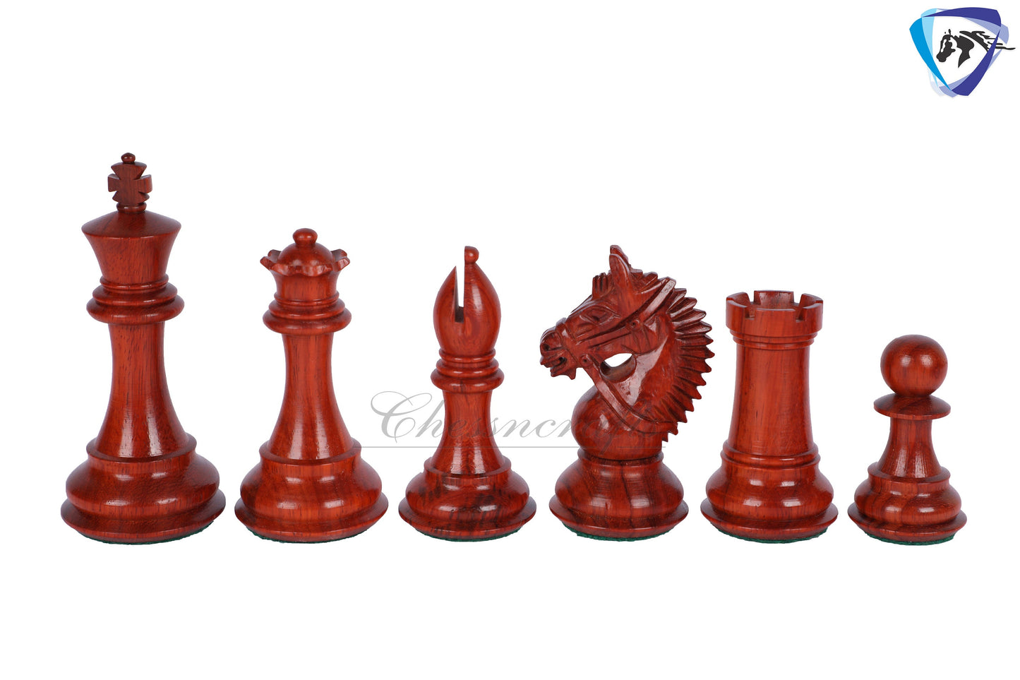 4.2" Red Rose wood Staunton Chess Set- EXCALIBUR- Weighted + 21" Bud Rosewood Chess Board + Leather Storage Box for chess men