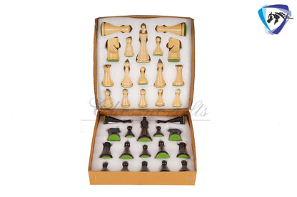 19th Century Russian Soviet Reproduced classic series Chess pieces 4" in Ebonized boxwood/ 50MM Golden Rosewood Borderless Chess Board Combo