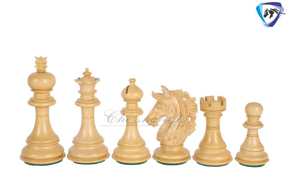 4.5" Luxury Staunton Bud Rosewood-Boxwood Chess pieces Set-Alexander Series-Triple Weighted+ 21"/ 23" Bud Rosewood Chess Board + Storage Box