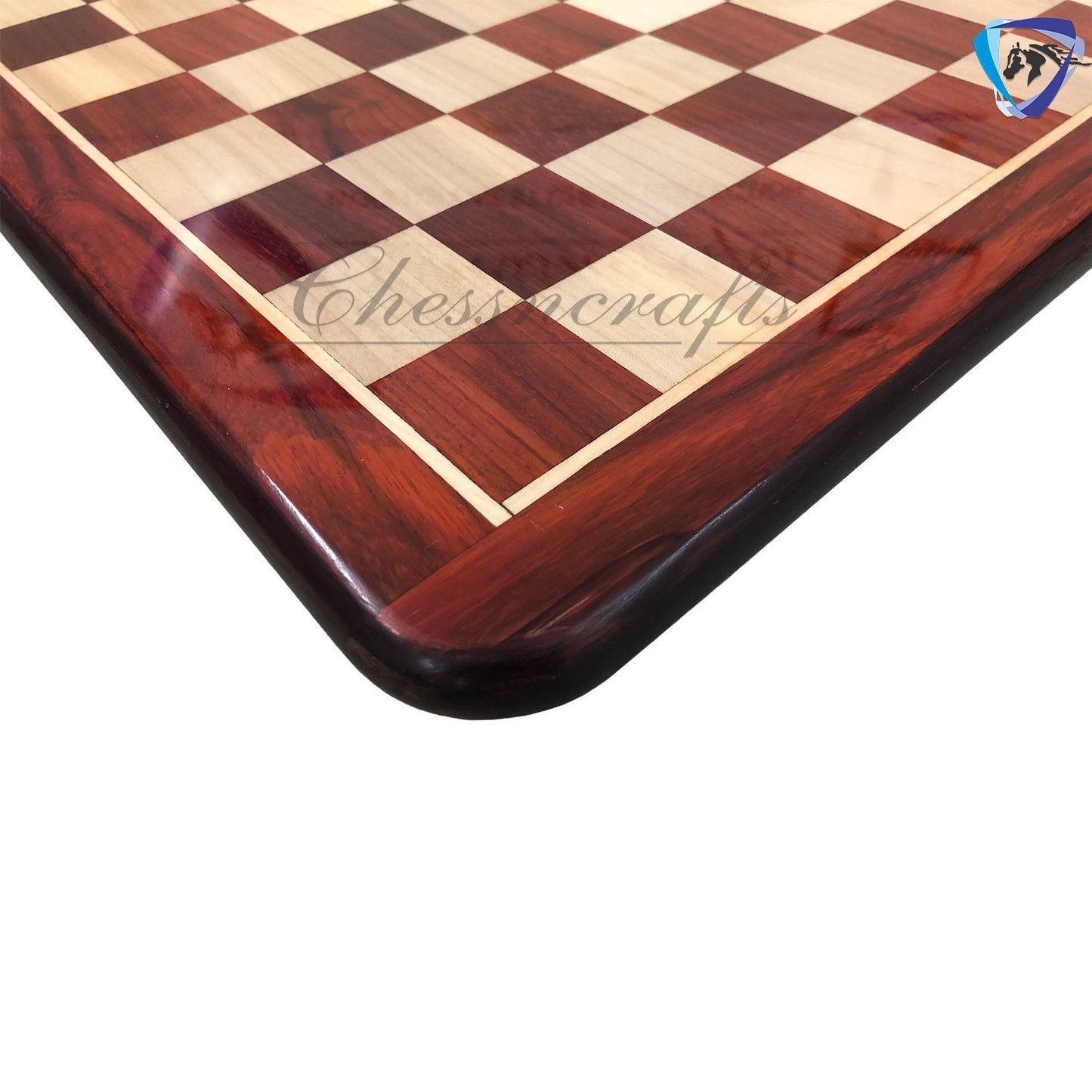 21" and 19" Bud Rosewood(African Padauk) & Maple wood chess board Rounded corners and edges Super fine smooth polish