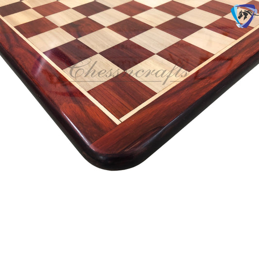21" and 19" Bud Rosewood(African Padauk) & Maple wood chess board Rounded corners and edges Super fine smooth polish