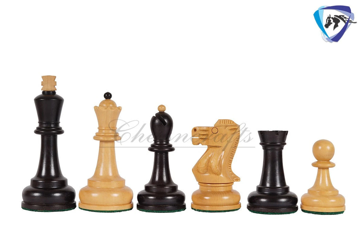 3.75" Chess Pieces Set Soviet Grandmaster Supreme Ebonised Boxwood