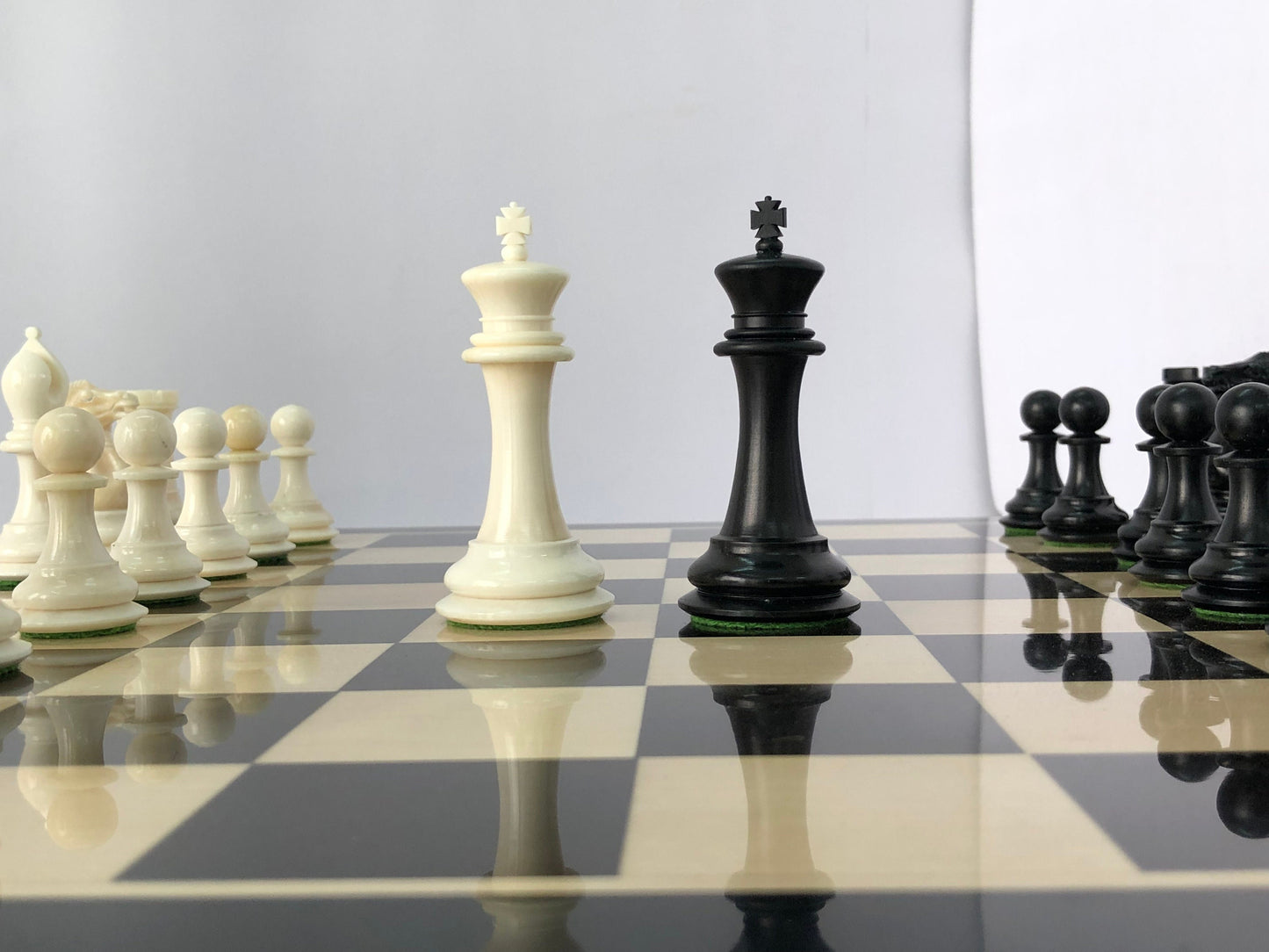 1849 Reproduced COOKE JACQUES chess Pieces set Camel Bone Staunton king 3.75" hand carved unique collector vintage chess pieces