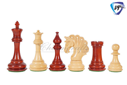 4.2" Luxury Staunton Chess Pieces Set in  Bud Rosewood(Padauk) & Boxwood- MAYFAIR Triple Weighted w/ 2 Extra queens- 4Q