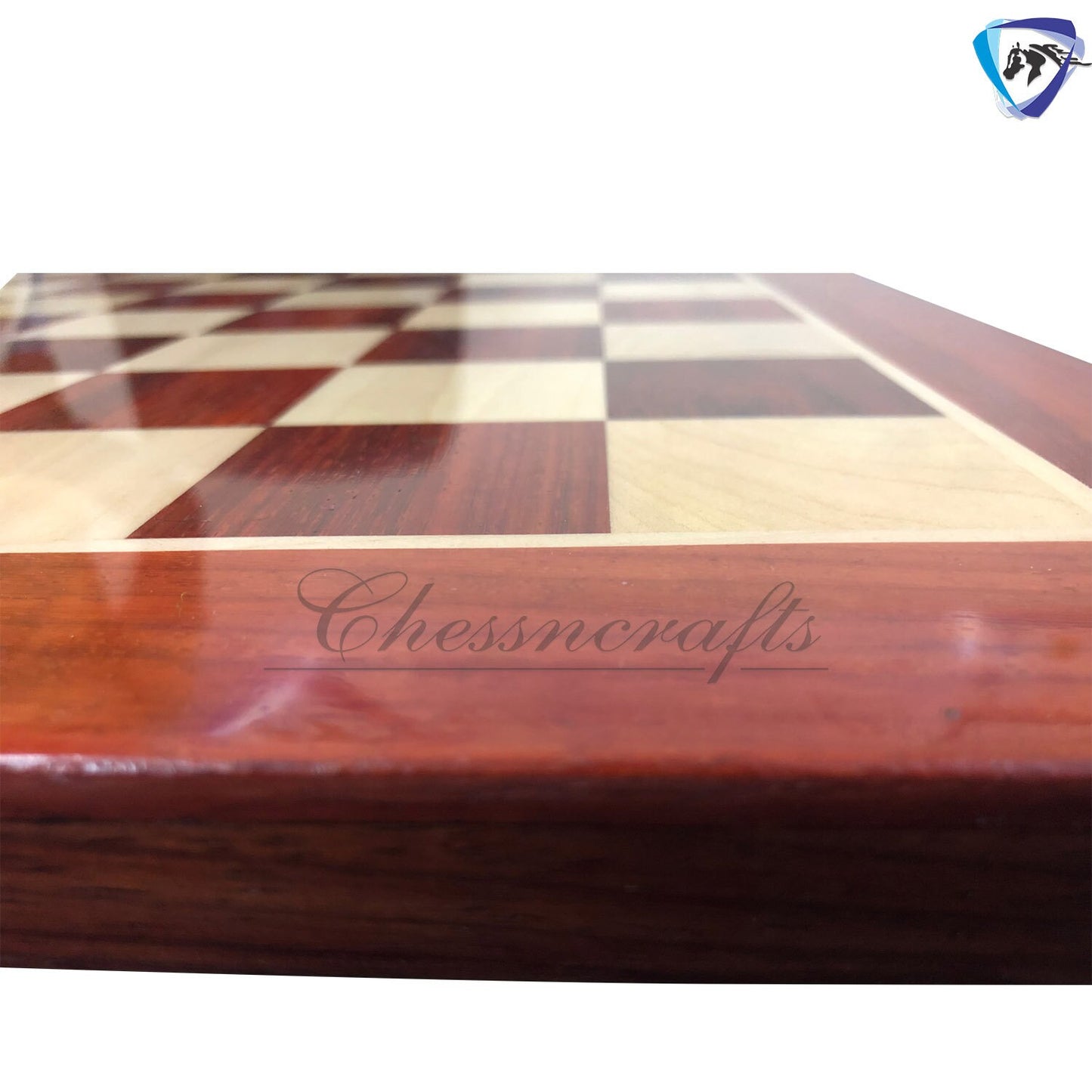 21" and 23" Red Bud Rose wood & Maple wood flat chess board 60mm square CROSS border Handcrafted big size giant chess board.