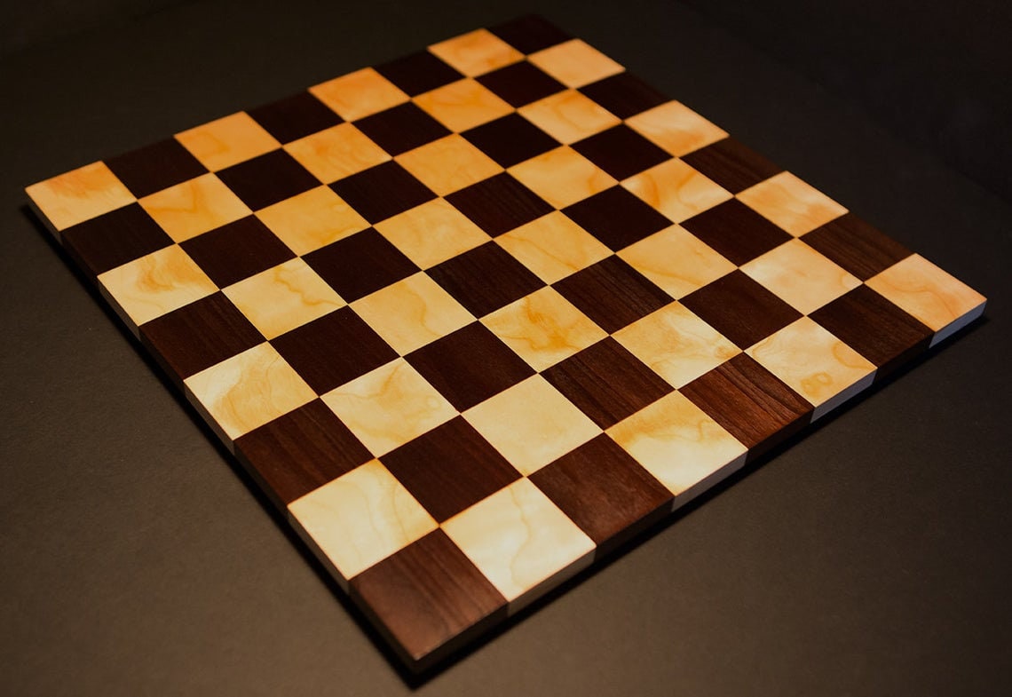 16" and 17.3" Rosewood Chess Board Borderless DOUBLE SIDED Square: 50MM (2") & 55MM(2.2") Super fine polish