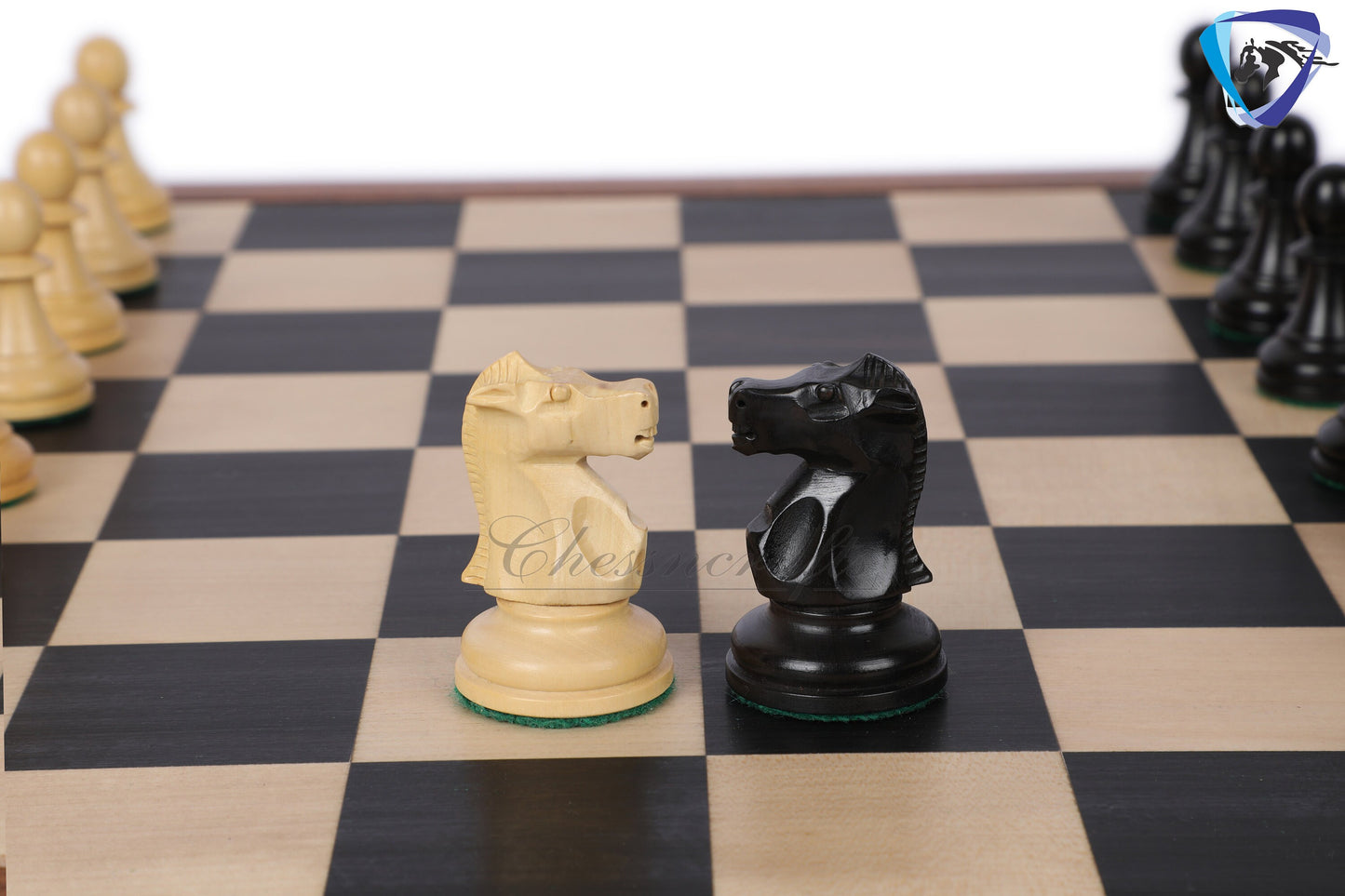 3.75" Fischer-Spassky Chess Pieces set in  Ebonized Boxwood 1972 World Championship Chessmen - Weighted -2 Extra queens 4Q| chess gift|