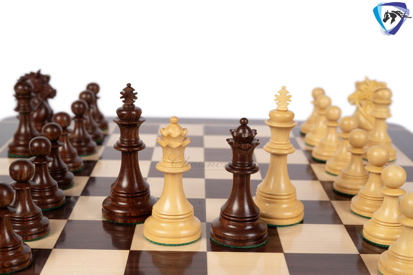 4.4" Staunton Rosewood Chess Pieces Set in LUXURY BRIDLE SERIES + 21" Rosewood chess board(55mm) + Leatherette storage box.