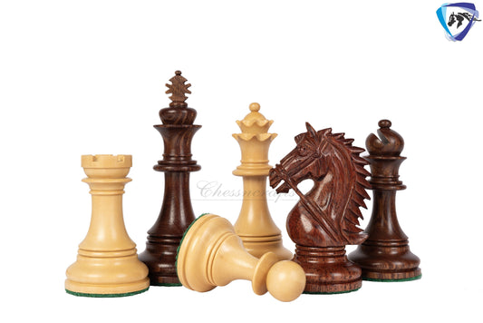 4.4" Staunton Rosewood Chess Pieces Set in LUXURY BRIDLE SERIES + 21" Rosewood chess board(55mm) + Leatherette storage box.