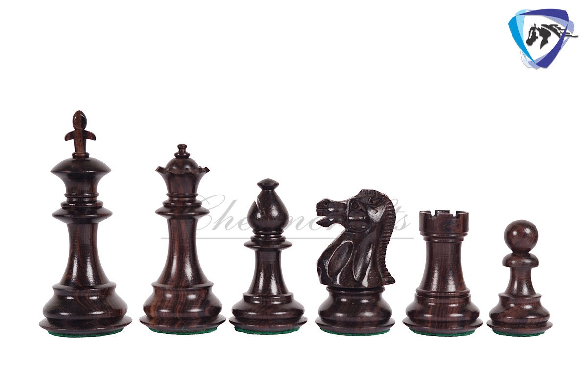 4" Royal Rosewood Staunton Chess pieces Set Weighted with Extra Queens, Hand Made chess pieces