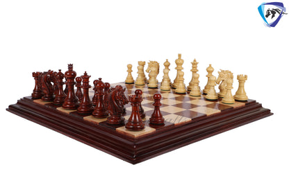 4.5" Luxury Staunton Bud Rosewood-Boxwood Chess pieces Set-Alexander Series-Triple Weighted+ 21"/ 23" Bud Rosewood Chess Board + Storage Box