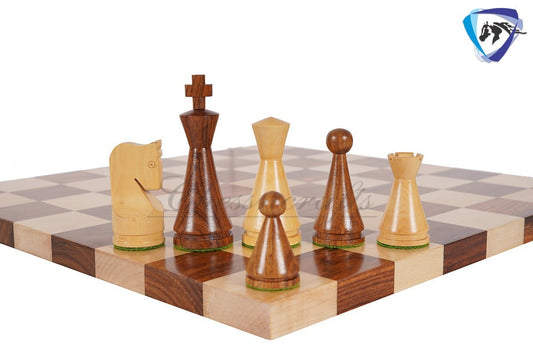 19th Century Russian Soviet Reproduced classic series Chess pieces 4" in Golden Rosewood & boxwood/ 50mm Borderless Chess Board set Combo.