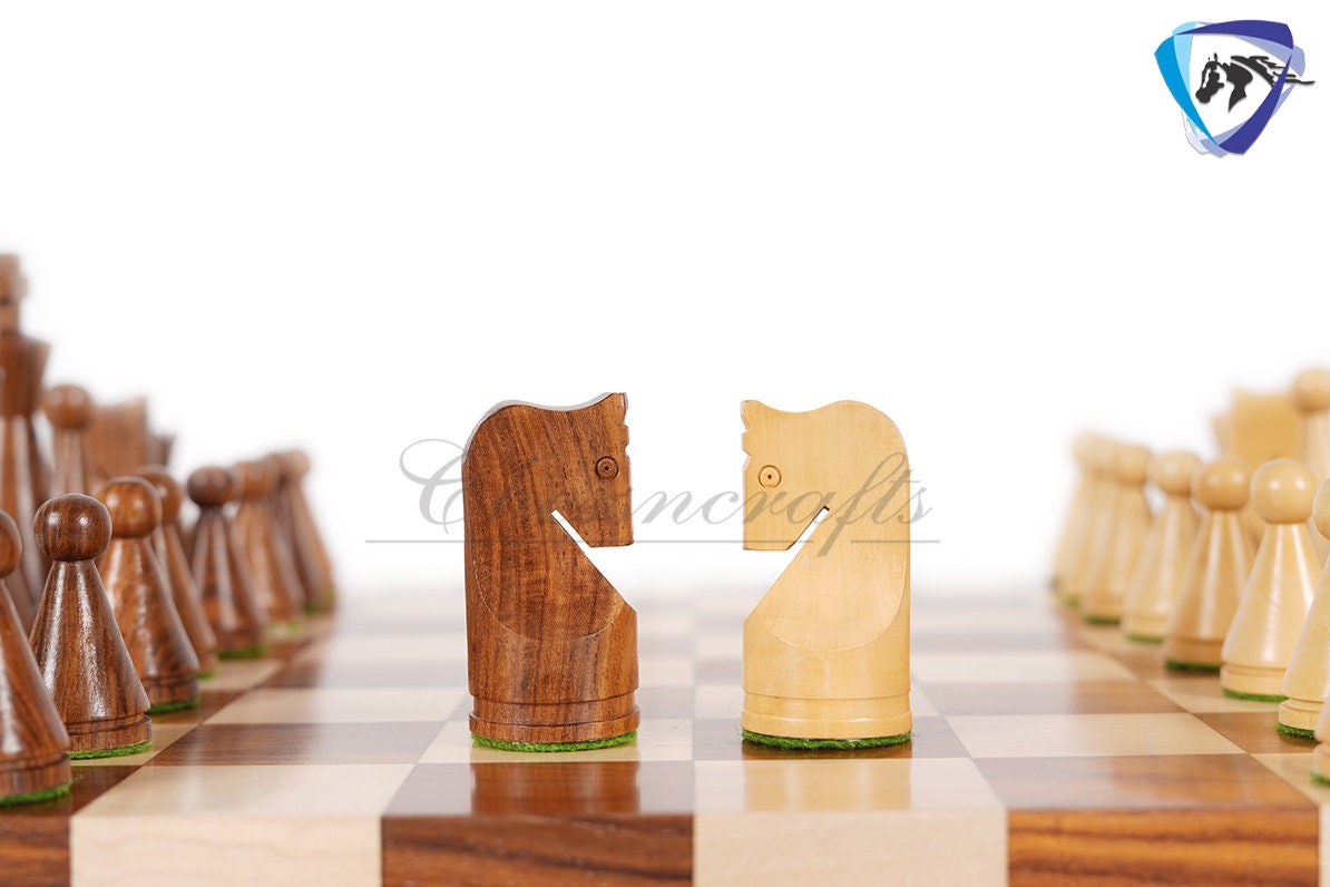 19th Century Russian Soviet Reproduced classic series Chess pieces 4" in Golden Rosewood & boxwood/ 50mm Borderless Chess Board set Combo.