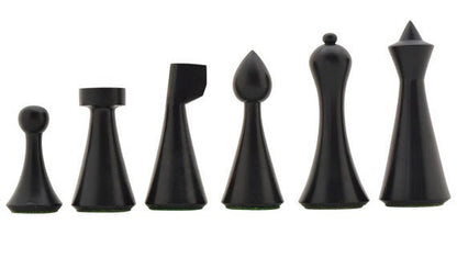 Hermann Ohme Minimalist Rosewood Chess pieces set- 3.75" Modern Mid century design- Handmade chess set specially weighted with extra queens