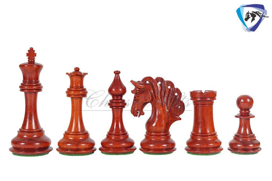 4.2" Luxury Staunton Chess Pieces Set in  Bud Rosewood(Padauk) & Boxwood- MAYFAIR Triple Weighted w/ 2 Extra queens- 4Q