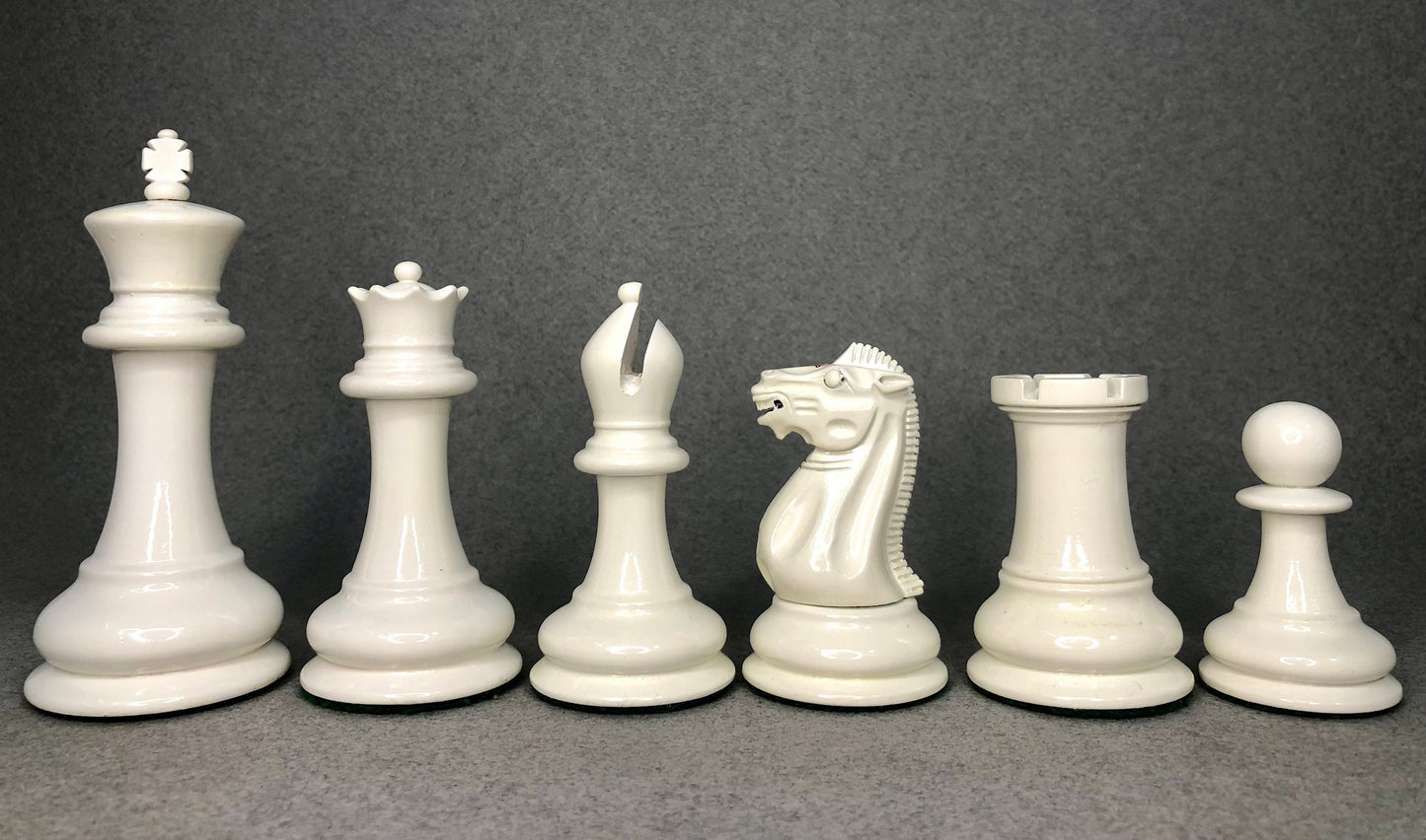 Reproduced 1849 Original Staunton Pattern Chess Set in Lacquer Painted Red & Ivory White - 4.5" King- Triple weighted 2 Extra queens