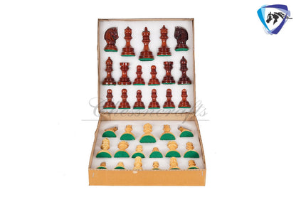 4.1" Luxury Staunton Chess Pieces Set in  Bud Rosewood(Padauk) & Boxwood- ARMOURED Triple Weighted w/ 2 Extra queens- 4Q
