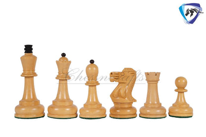 3.75" Chess Pieces Set Soviet Grandmaster Supreme Ebonized Boxwood - Weighted-Chess pieces only(34pc) Handmade chess set