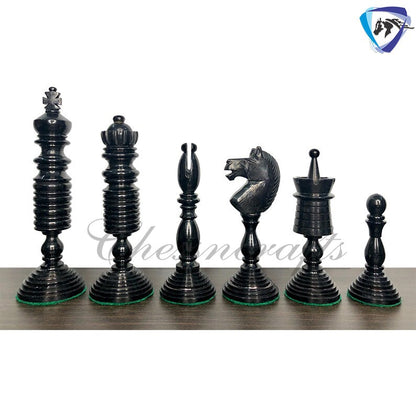 4.6" Camel Bone chess Pieces Set Antique PRE STAUNTON ENGLISH Design, Vintage collector series. Handmade Chess Gift.