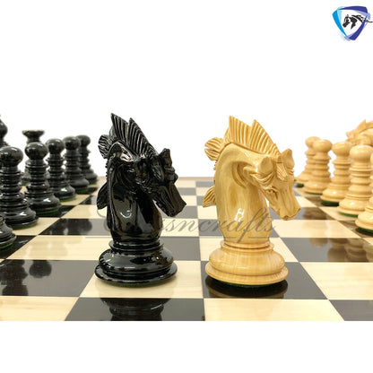4.4" Staunton Ebony wood / Bud Rosewood Chess pieces Set- St. Petersburg-Savano Luxury Artisan Series- Heavy Weighted 2 Extra queens