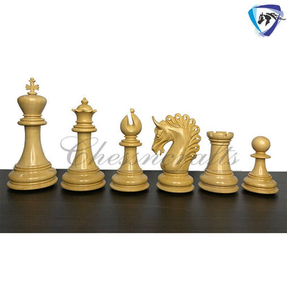 4.5" Luxury Staunton Ebonywood Chess pieces Set- ARTHUR SERIES Triple Weighted 2 Extra queens- 4Q