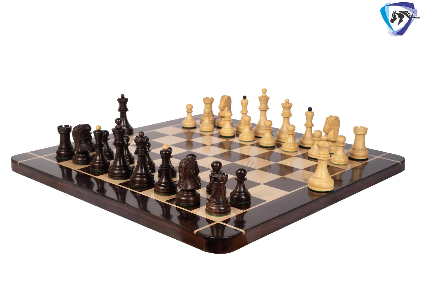 1950 Fischer Dubrovnik Rosewood chess pieces set King-3.8" + 21" Rosewood chess board + Leather Storage box-Luxury