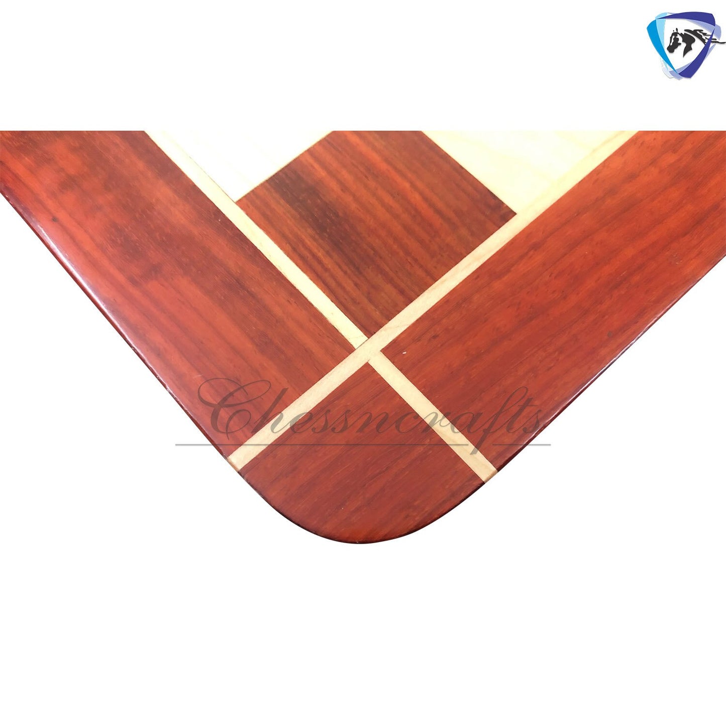 21" and 23" Red Bud Rose wood & Maple wood flat chess board 60mm square CROSS border Handcrafted big size giant chess board.