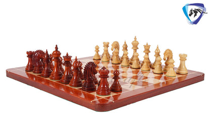 4.5" Staunton Bud Rosewood Chess pieces Set- CYRUS Series-Weighted -Extra queens + 21" Bud Rosewood chess Board + Storage Box COMBO