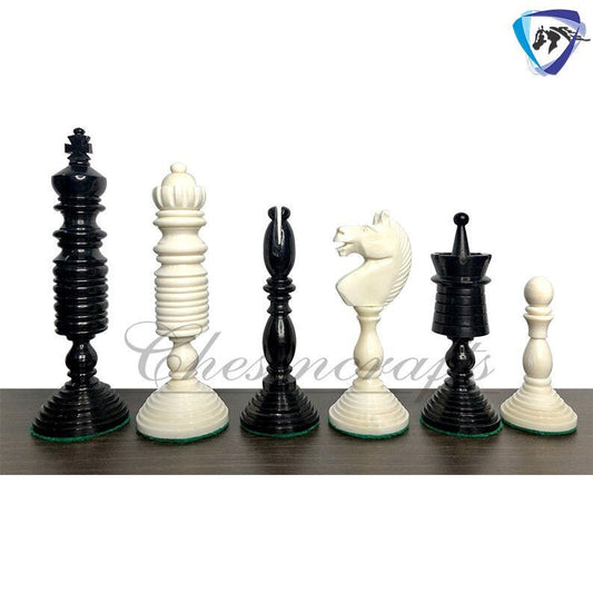 4.6" Camel Bone chess Pieces Set Antique PRE STAUNTON ENGLISH Design, Vintage collector series. Handmade Chess Gift.