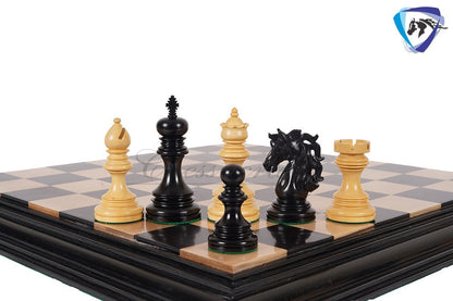 4.4" Staunton Ebony wood & Boxwood Luxury Chess pieces Set- KENNEDY-JFK - Triple Weighted 2 Extra queens