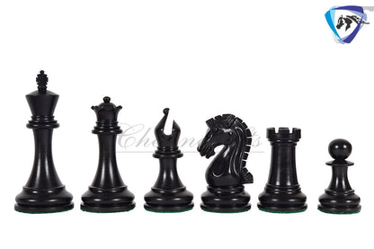 3.75" Sinquefield Ebonywood Chess Pieces Staunton Chess Pieces Set - St. Louis Series + 21" Ebonywood chess board + Leatherette storage box