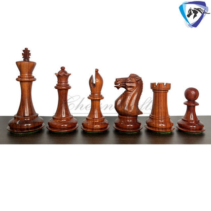 4.1" Club Staunton series Chess Pieces Set Bud Rosewood & Boxwood  Weighted w/ 2 Extra queens- 4Q