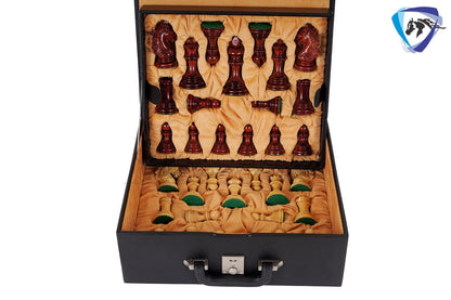 4.5" Staunton Bud Rosewood Chess pieces Set- CYRUS Series-Weighted -Extra queens + 21" Bud Rosewood chess Board + Storage Box COMBO
