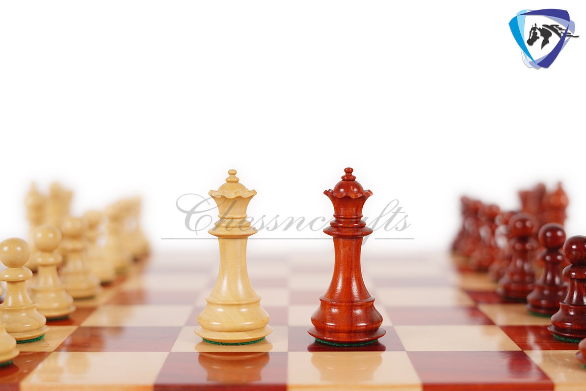 4" Royal Bud Rosewood Staunton Chess pieces Set Weighted with Extra Queens, Hand Made chess pieces