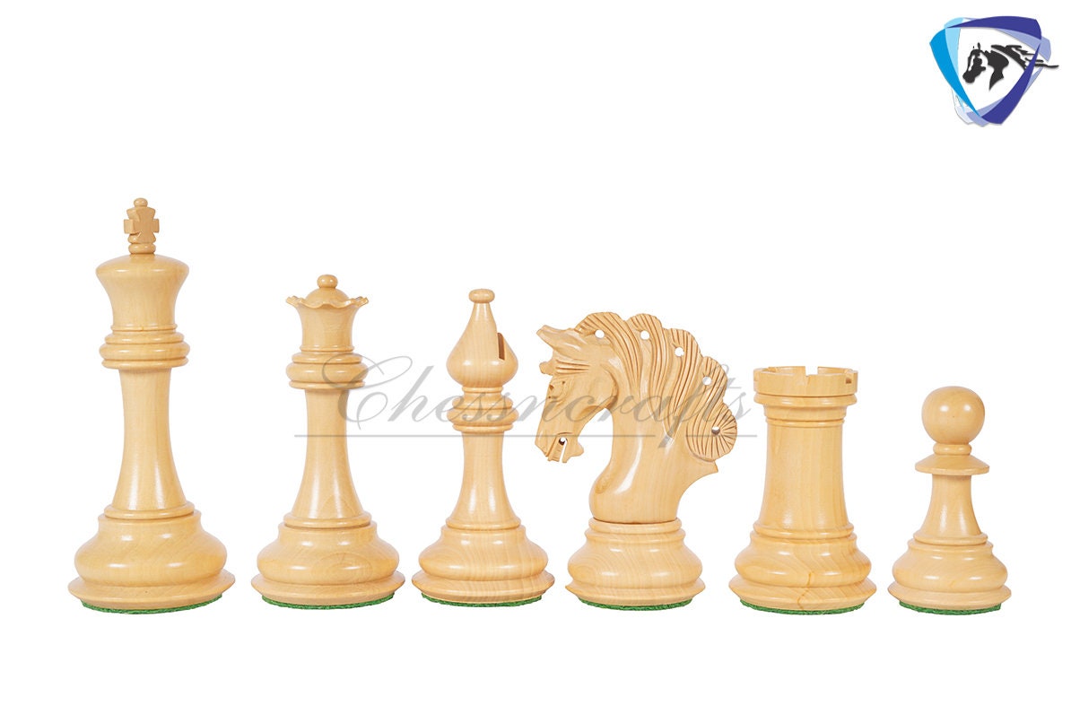 4.2" Luxury Staunton Chess Pieces Set in  Bud Rosewood(Padauk) & Boxwood- MAYFAIR Triple Weighted w/ 2 Extra queens- 4Q