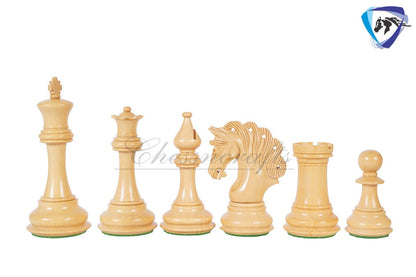 4.2" Luxury Staunton Chess Pieces Set in  Bud Rosewood(Padauk) & Boxwood- MAYFAIR Triple Weighted w/ 2 Extra queens- 4Q