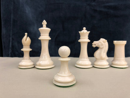 1849 Reproduced Staunton chess Pieces set Camel Bone king 3.5" hand carved unique collector vintage chess pieces