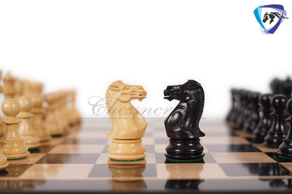 4.1" Staunton Chess Pieces Set Ebonywood & Boxwood Ultimate series + 19" Ebonywood Chess board(51mm) + Leather Storage Box
