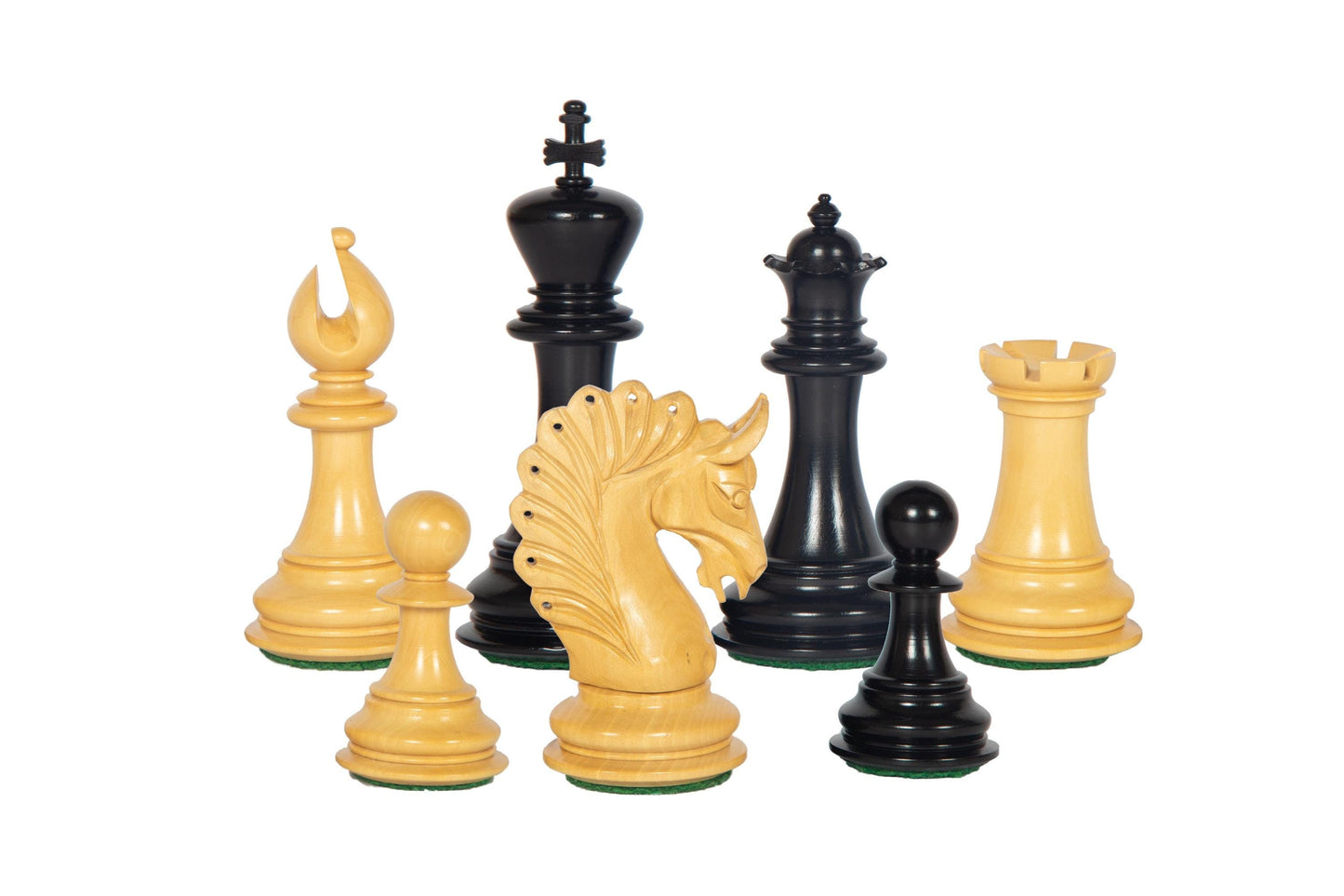 4.5" Ebony wood Luxury Staunton Chess Pieces Set ARTHUR series- Triple weighted + 23" Ebony wood chess Board(Sq: 60mm) + Leather Storage box