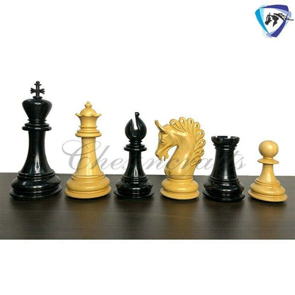 4.5" Luxury Staunton Ebonywood Chess pieces Set- ARTHUR SERIES Triple Weighted 2 Extra queens- 4Q