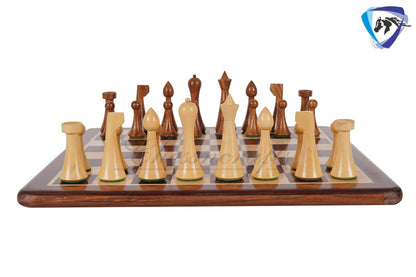 Hermann Ohme Minimalist Rosewood Chess pieces set- 3.75" Modern Mid century design- Handmade chess set specially weighted with extra queens