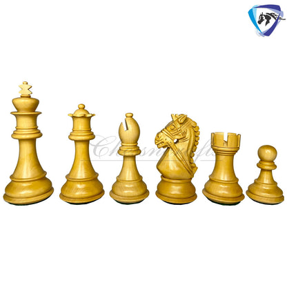 COMBO 4" Golden Rosewood Staunton chess pieces set BRIDLE SERIES Weighted w/ extra queens & 50mm Borderless Golden rosewood chess Board-