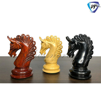 4.5" Luxury Staunton Ebonywood Chess pieces Set- ARTHUR SERIES Triple Weighted 2 Extra queens- 4Q